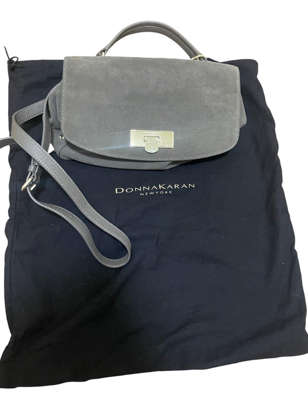 Donna Karan New York (DKNY) 100% Leather Suede Shoulder Bag Purse + Dust Bag
